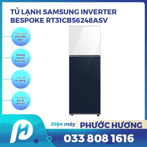 Tủ lạnh Samsung Inverter 305 lít Bespoke RT31CB56248ASV