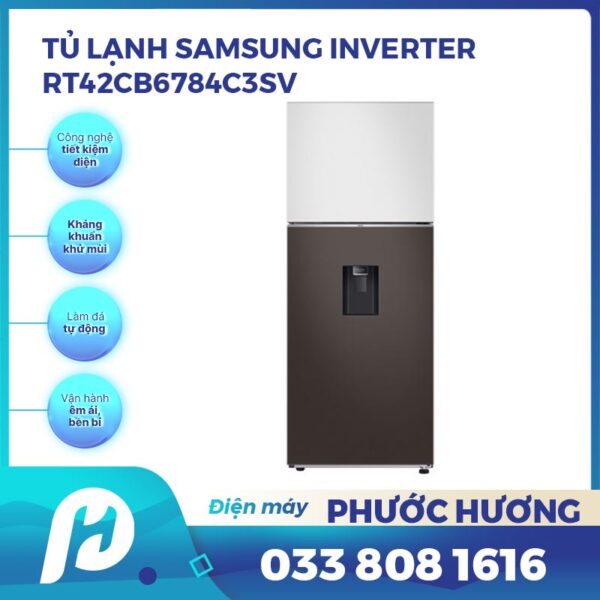 Tủ lạnh Samsung Inverter 406 lít Bespoke RT42CB6784C3SV