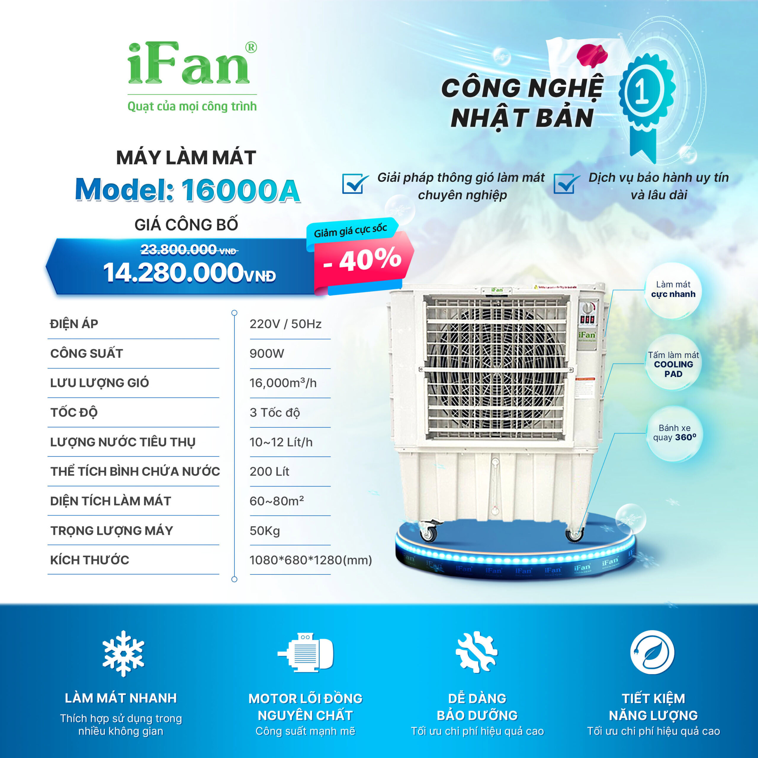 MÁY LÀM MÁT - IFAN 16000A