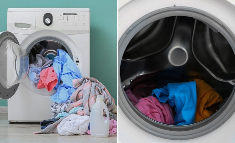 Lấy bớt quần áo ra khỏi lồng giặt